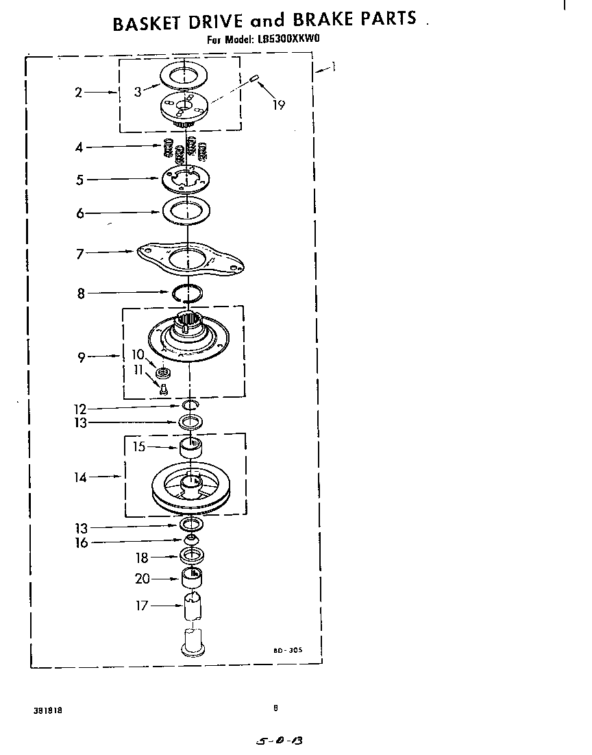 Basket drive and brake