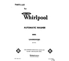Whirlpool LA4000XKW0 front cover diagram