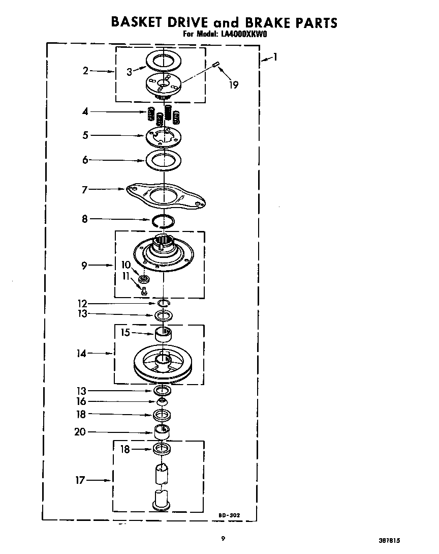 Basket drive and brake