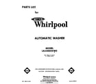 Whirlpool LA5300XKW0 front cover diagram