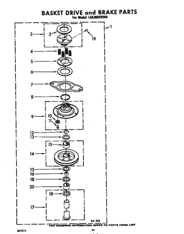 Basket drive and brake