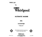 Whirlpool LA5530XKW0 front cover diagram