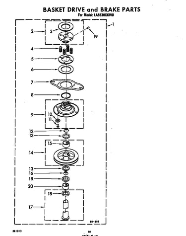 Basket drive and brake