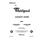 Whirlpool LA5805XKW0 front cover diagram