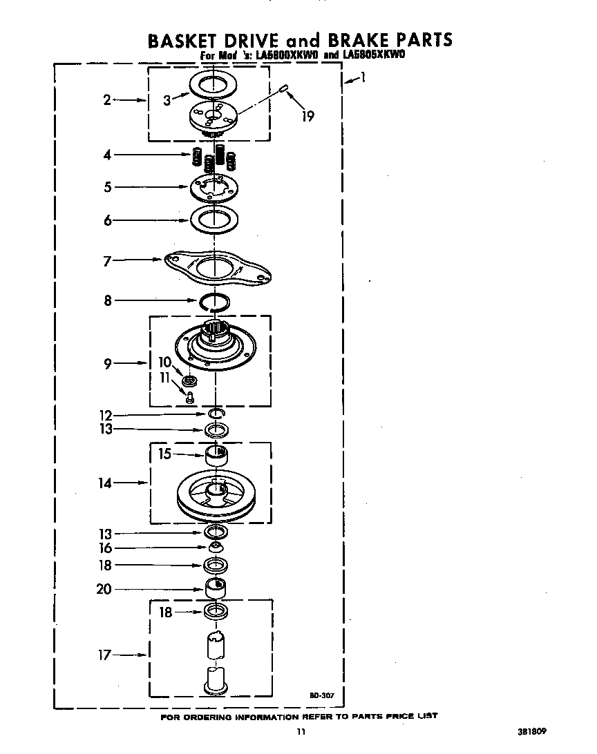 BASKET DRIVE AND BRAKE