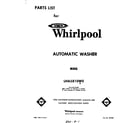 Whirlpool LHA5810W0 front cover diagram