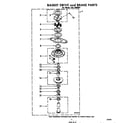 Whirlpool LHC4900W1 basket drive and brake diagram