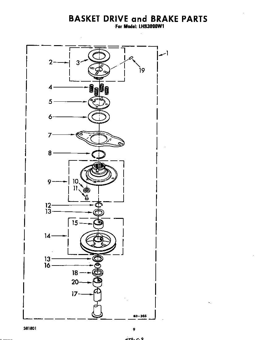 Basket drive and brake
