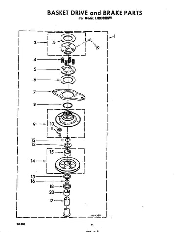 Basket drive and brake