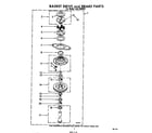 Whirlpool LHA6480W1 basket drive and brake diagram