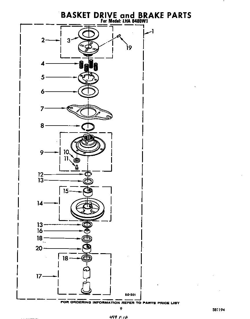 Basket drive and brake