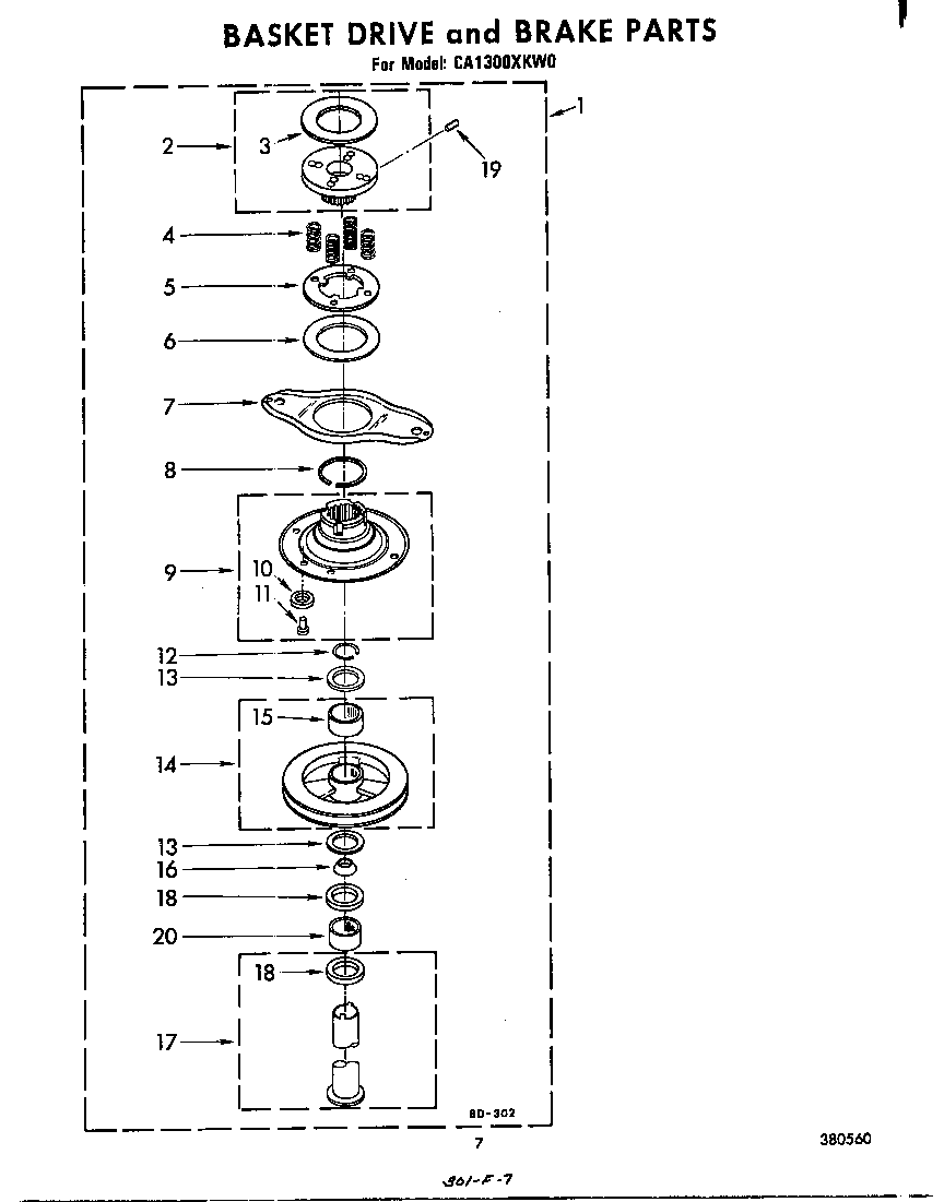 BASKET DRIVE AND BRAKE