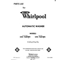 Whirlpool LHA7685W0 front cover diagram