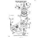Whirlpool LHA7680W0 tub and basket diagram