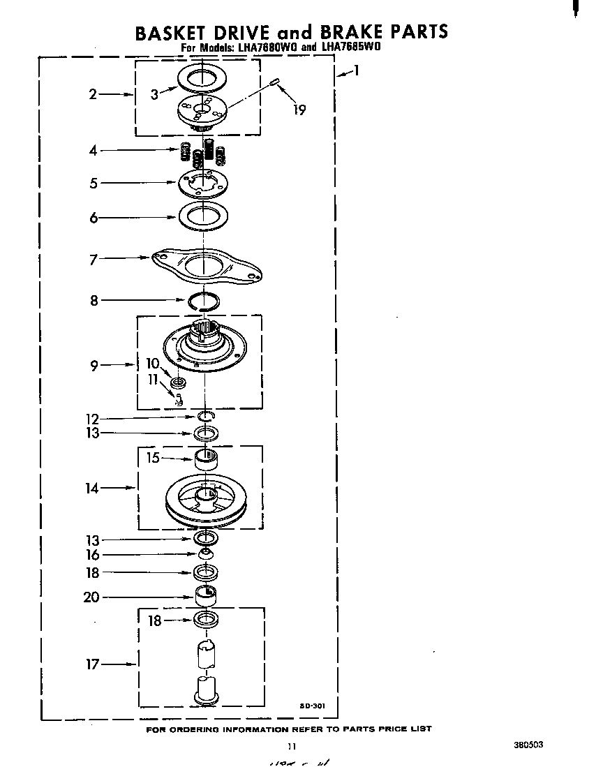 Basket drive and brake