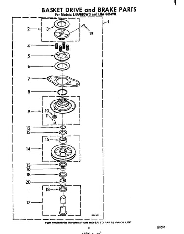 Basket drive and brake