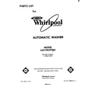 Whirlpool LA5700XPW0 front cover diagram