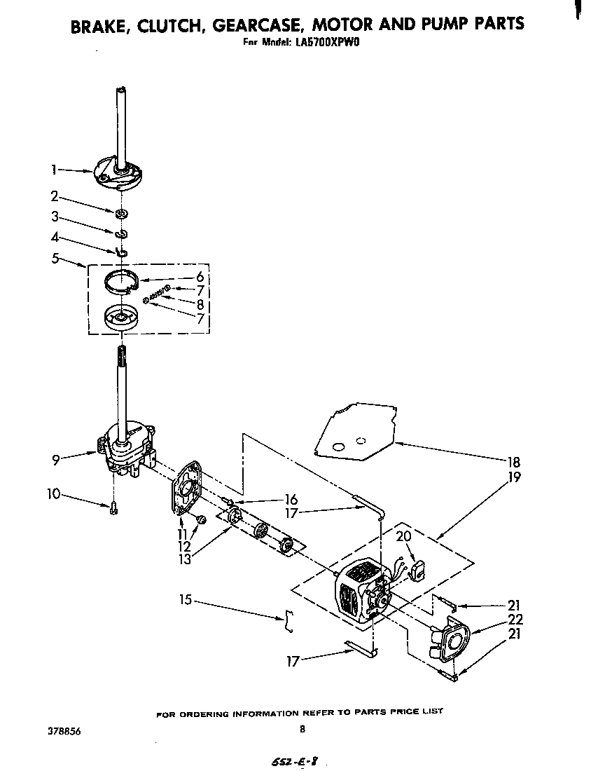 Brake, clutch, gearcase, motor and pump