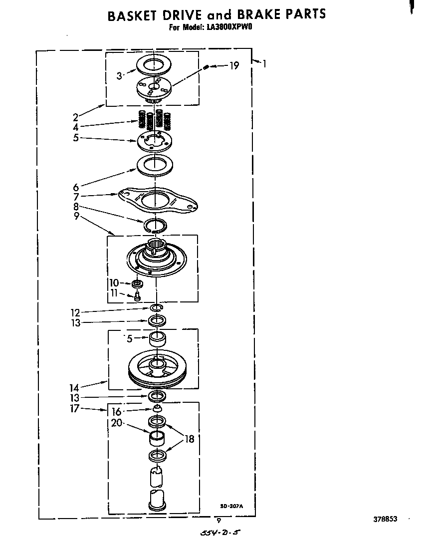Basket drive and brake