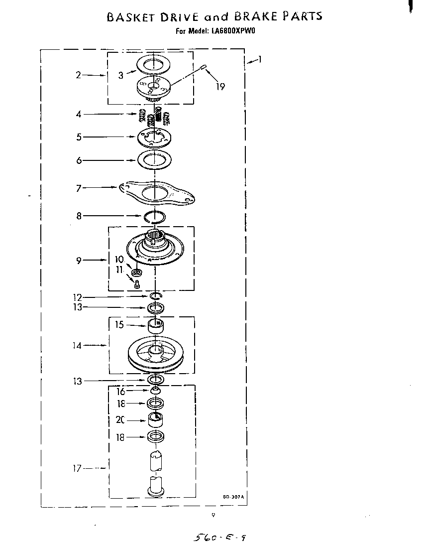 Basket drive and brake