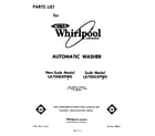 Whirlpool LA7005XPW0 front cover diagram