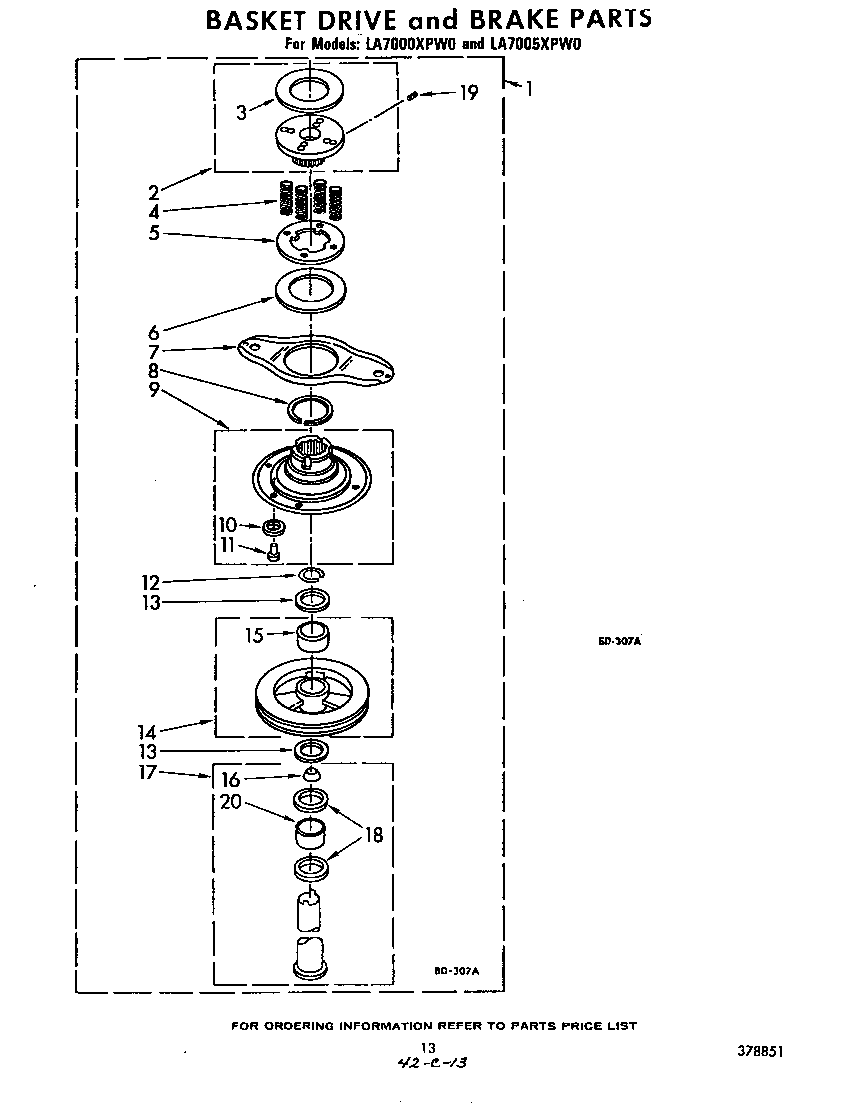 Basket drive and brake