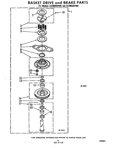 Basket drive and brake