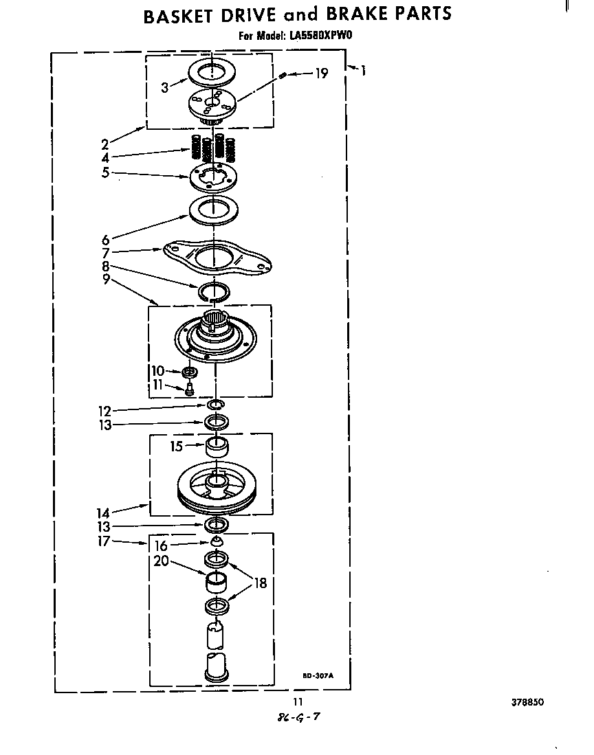 Basket drive and brake