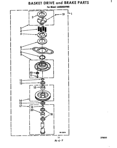 Basket drive and brake