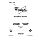 Whirlpool LA5800XPW0 front cover diagram