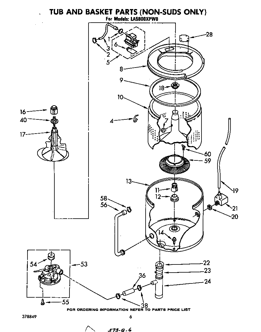 TUB AND BASKET (NON-SUDS ONLY)