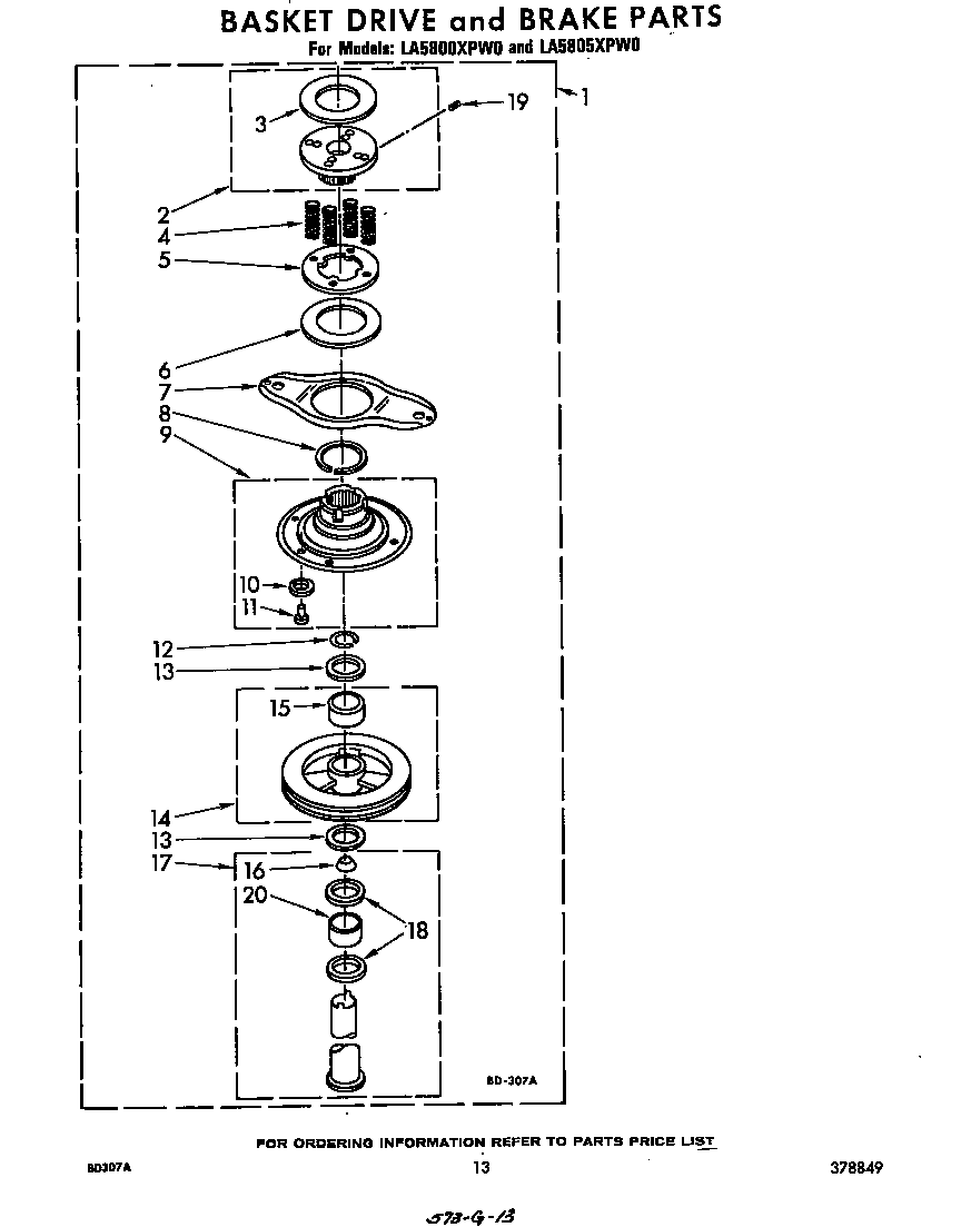Basket drive and brake