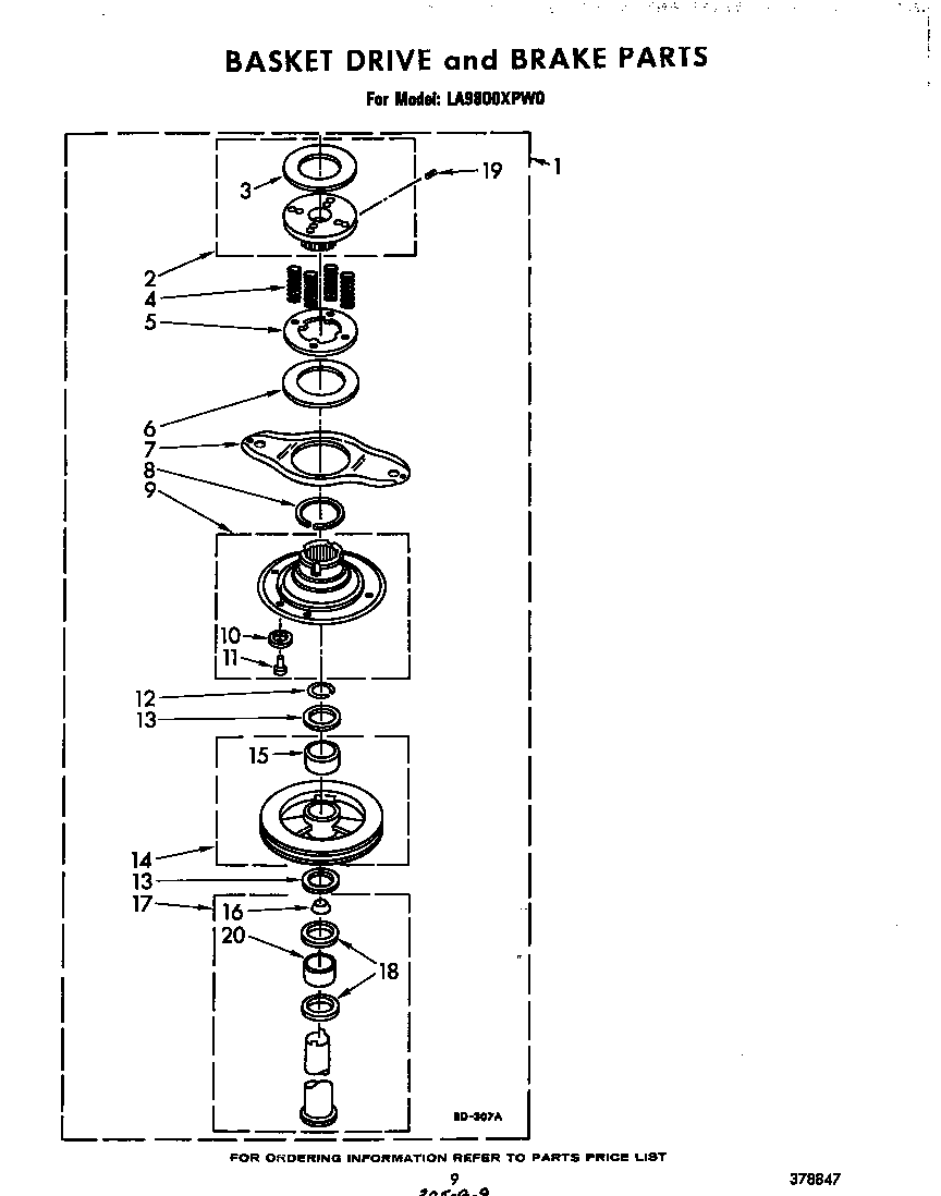 Basket drive and brake