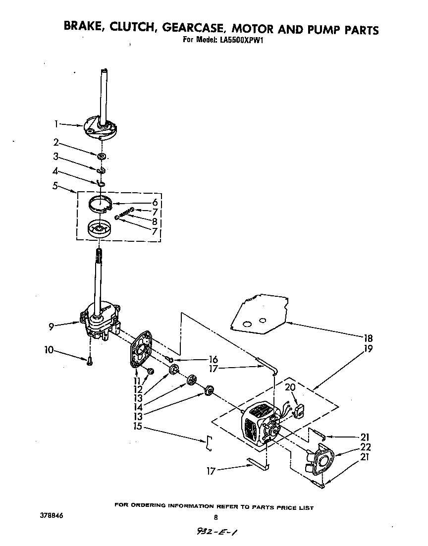 BRAKE, CLUTCH, GEAR CASE, MOTOR AND PUMP