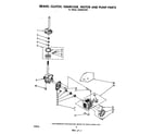 Whirlpool LA5500XPW1 brake, clutch, gear case, motor and pump diagram