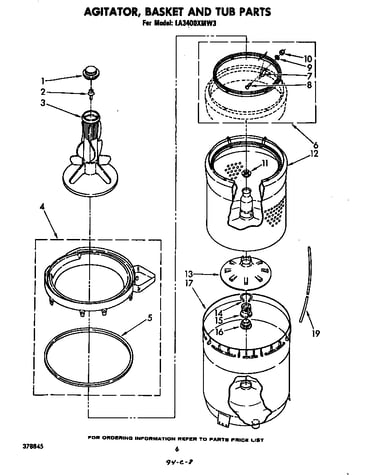 Agitator, basket and tub