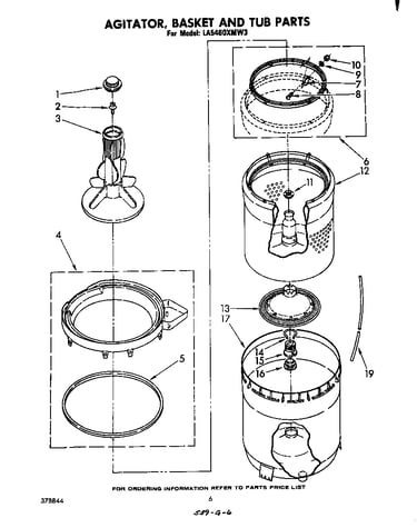 Agitator, basket, and tub
