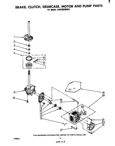 Brake, clutch, gearcase, motor and pump