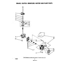 Whirlpool LA5400XMW3 brake, clutch, gearcase, motor and pump diagram