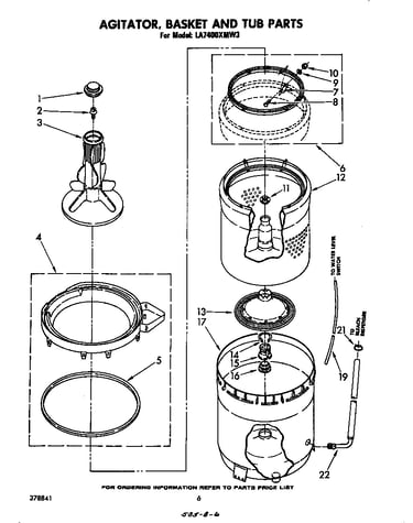 Agitator, basket, and tub