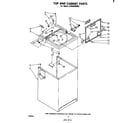 Whirlpool LA3400XMW2 top and cabinet diagram