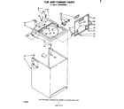 Whirlpool LA5460XMW2 top and cabinet diagram