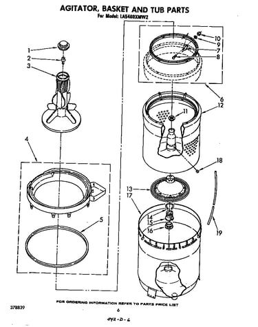 Agitator, basket and tub