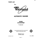 Whirlpool LA5430XMW2 front cover diagram