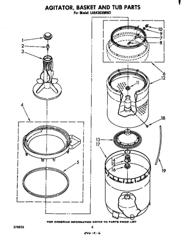 Agitator, basket, and tub