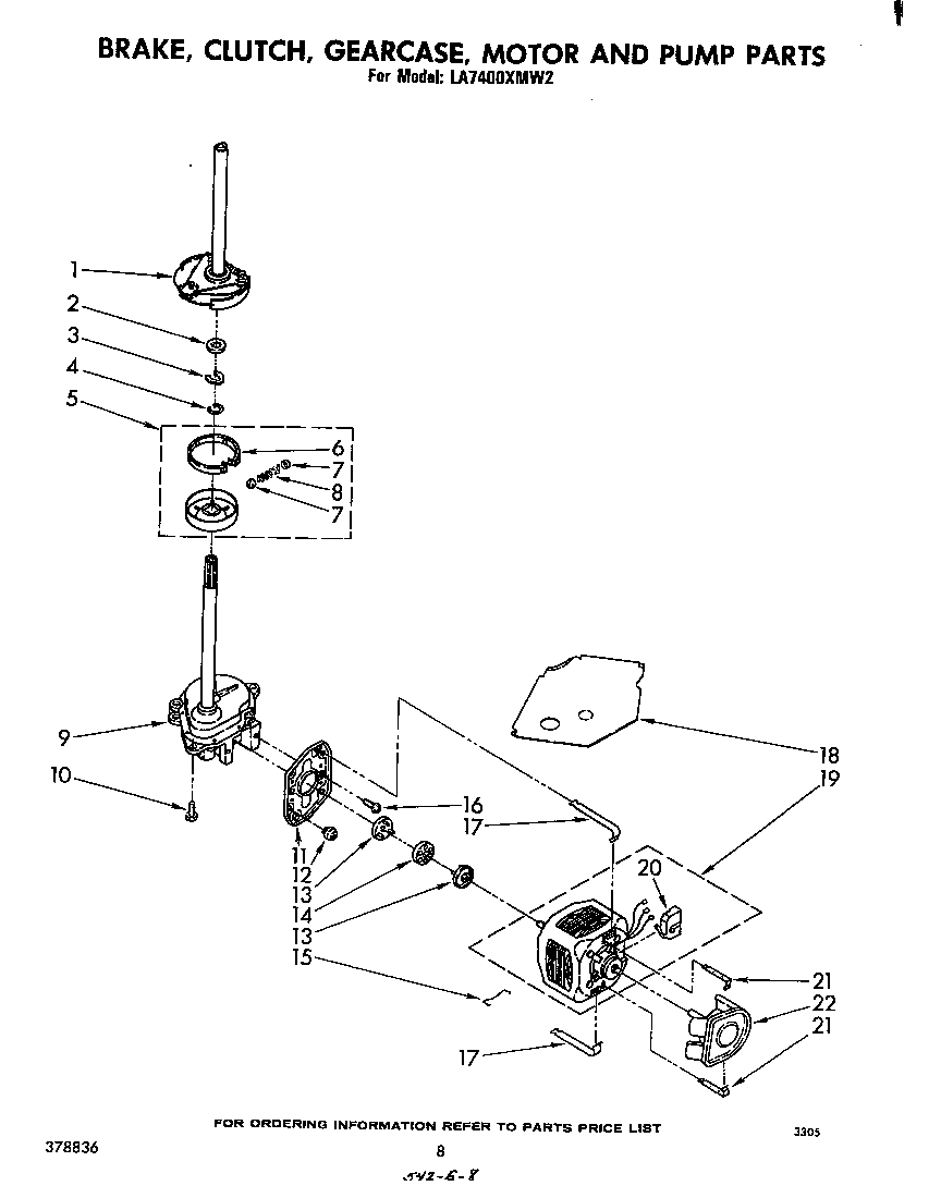 Brake, clutch, gearcase, motor and pump
