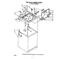 Whirlpool LB5540XMN0 top and cabinet diagram