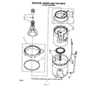 Whirlpool LB5540XMN0 agitator, basket and tub diagram