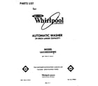 Whirlpool LA5380XMW0 front cover diagram