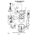 Whirlpool LA5380XMW0 tub and basket diagram